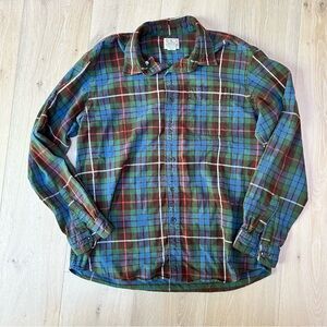 L.L. Bean Scottish Plaid Flannel Shirt Mens size Large